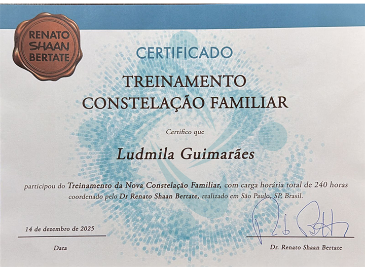 Certificado de Constelação Familiar — formação com Renato Shaan Bertate
